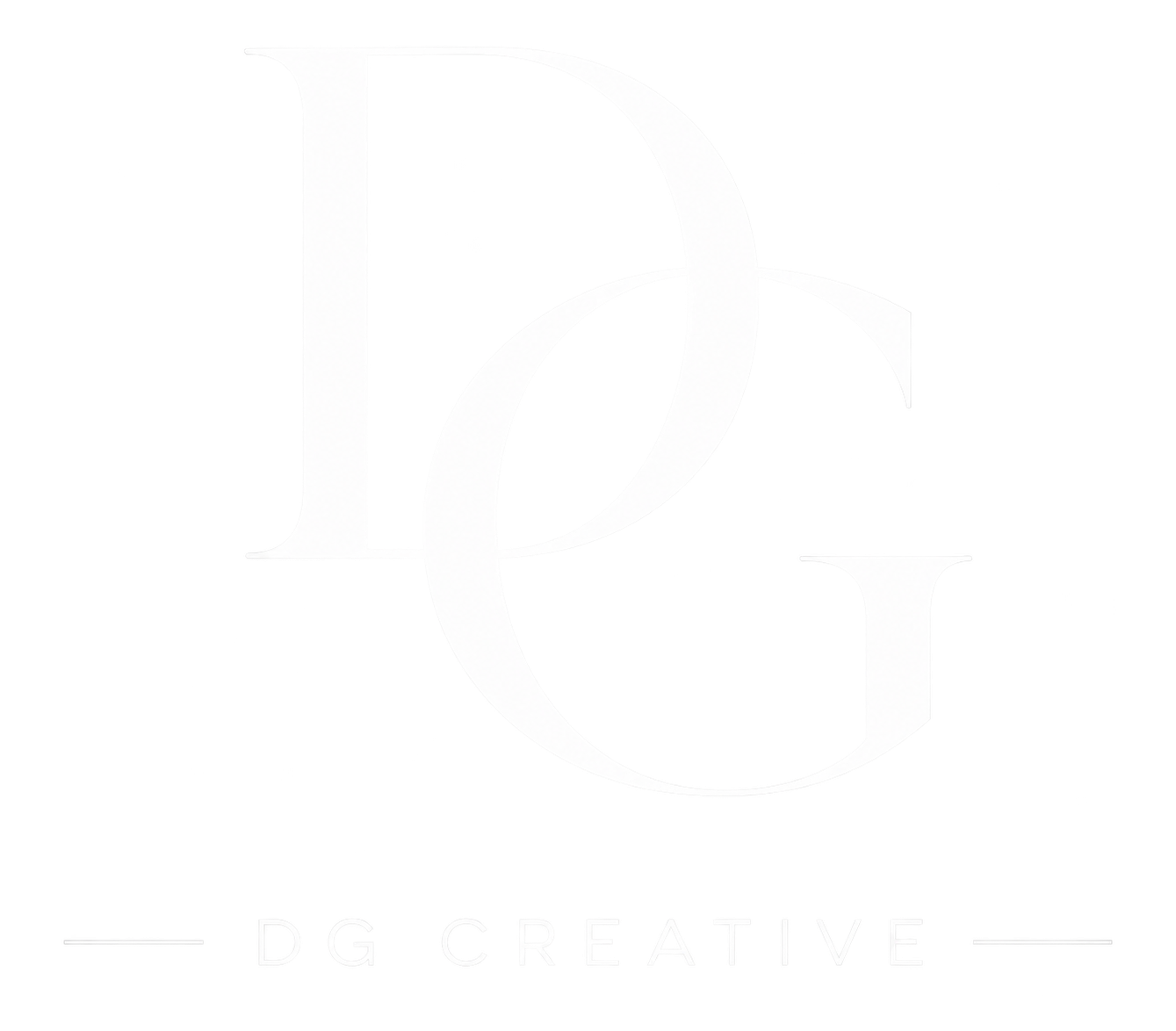 Logo featuring intertwined letters D and G above the text 'DG CREATIVE' on a black background.