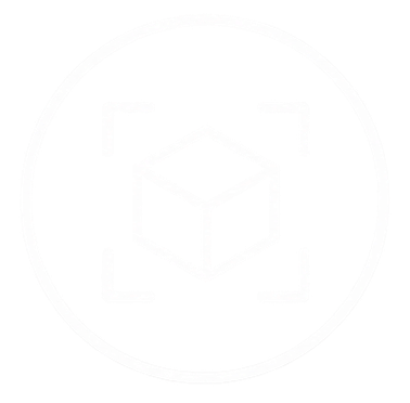 Close-up of a coin with a geometric design and a cube in the center.