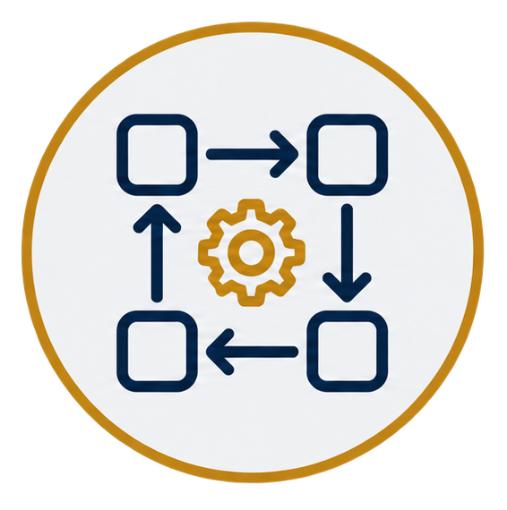 Workflow Architecture Review icon — process flow diagram.