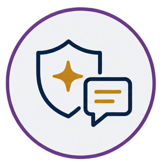 Brand Voice Integrity Evaluation icon — shield representing brand standards.
