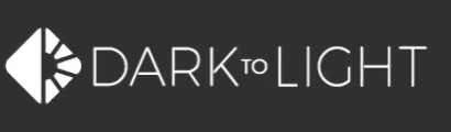 Logo with a triangle graphic and the text 'DARK to LIGHT'