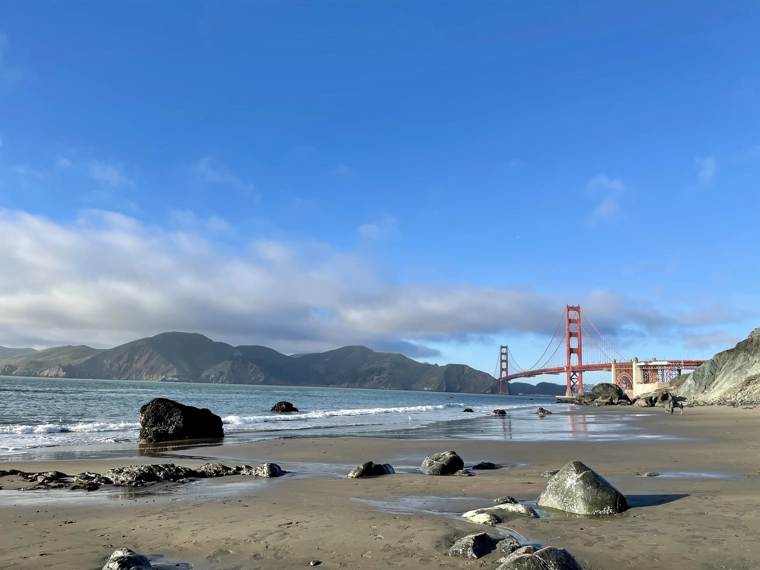 Golden Gate Bridge viewed from Baker Beach in San Francisco.