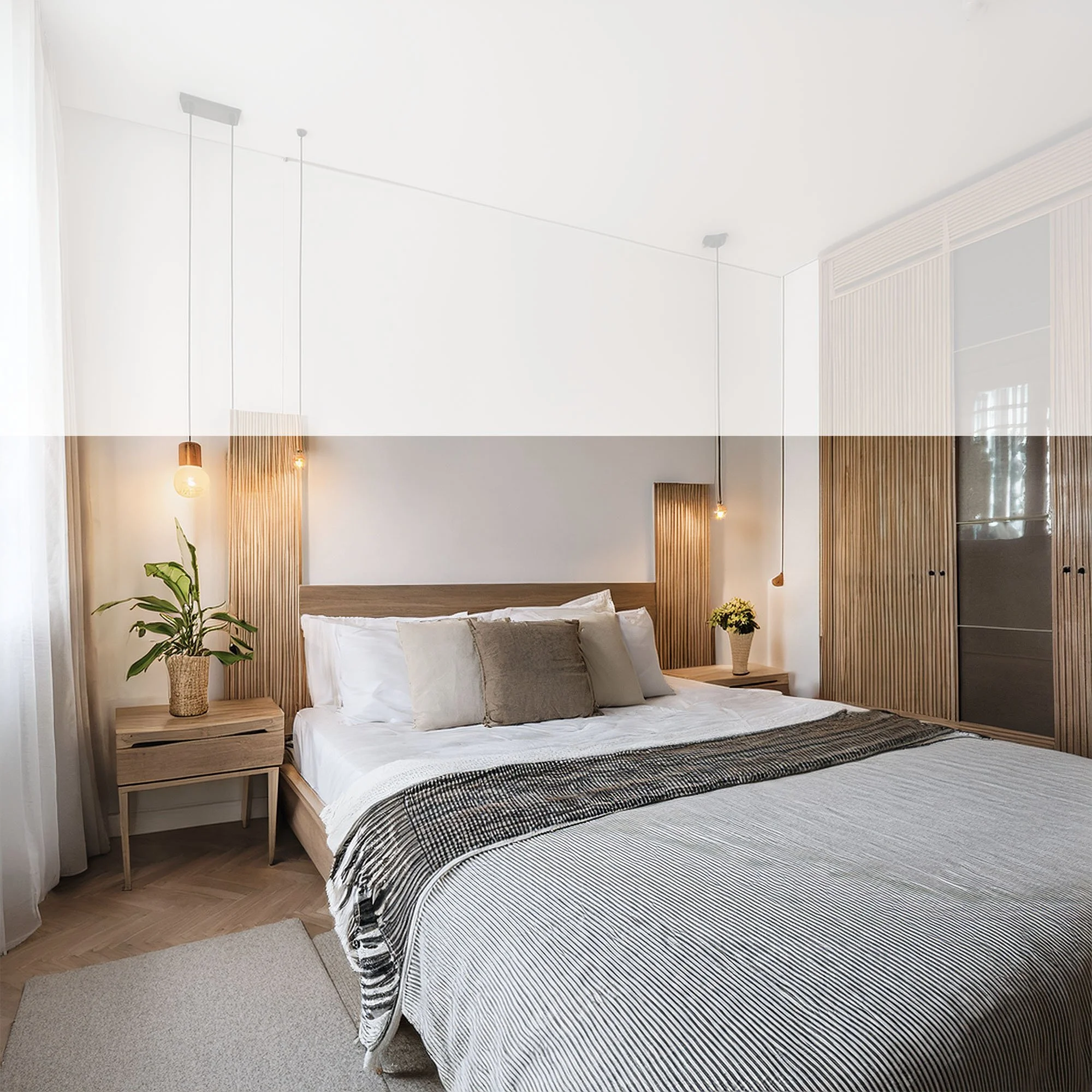 een stijlvolle hotelkamer in Scandinavische stijl