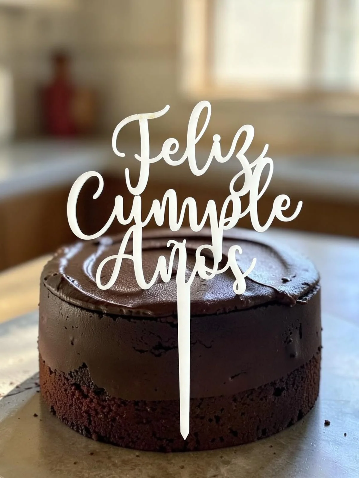 Topper de Pastel "Feliz Cumpleaños" de Acrilico