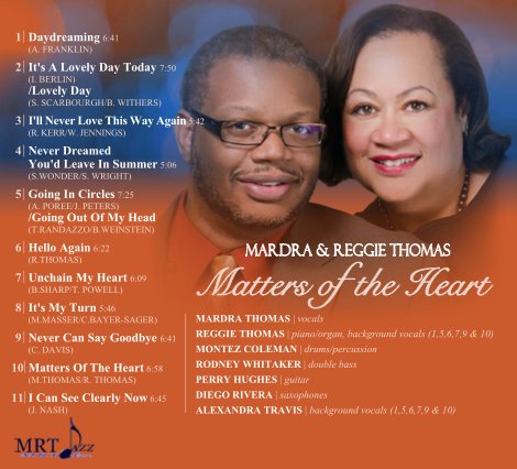 Back cover of the album Matters of the Heart by Mardra & Reggie Thomas