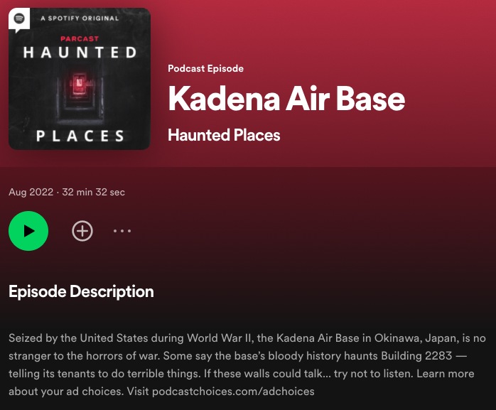 Episode title and description for the Spotify Original from Parcast, Haunted Places