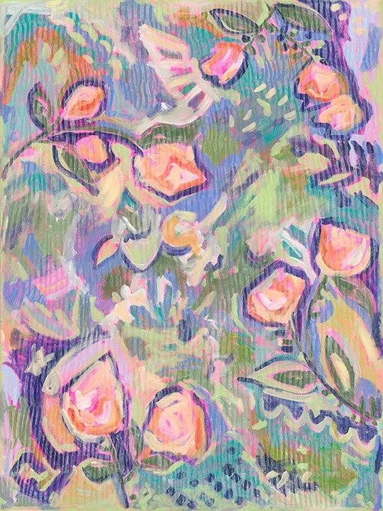  "Evening Garden I" 
30 x 40 in. | oil, wax on canvas | 
Framed - Available Soon at Daum Art Gallery