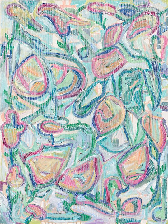  "Garden Joy" 
30 x 40 in. | oil, wax on canvas | 
Framed - Available at Lisa Mayo Interiors -Port Aransas