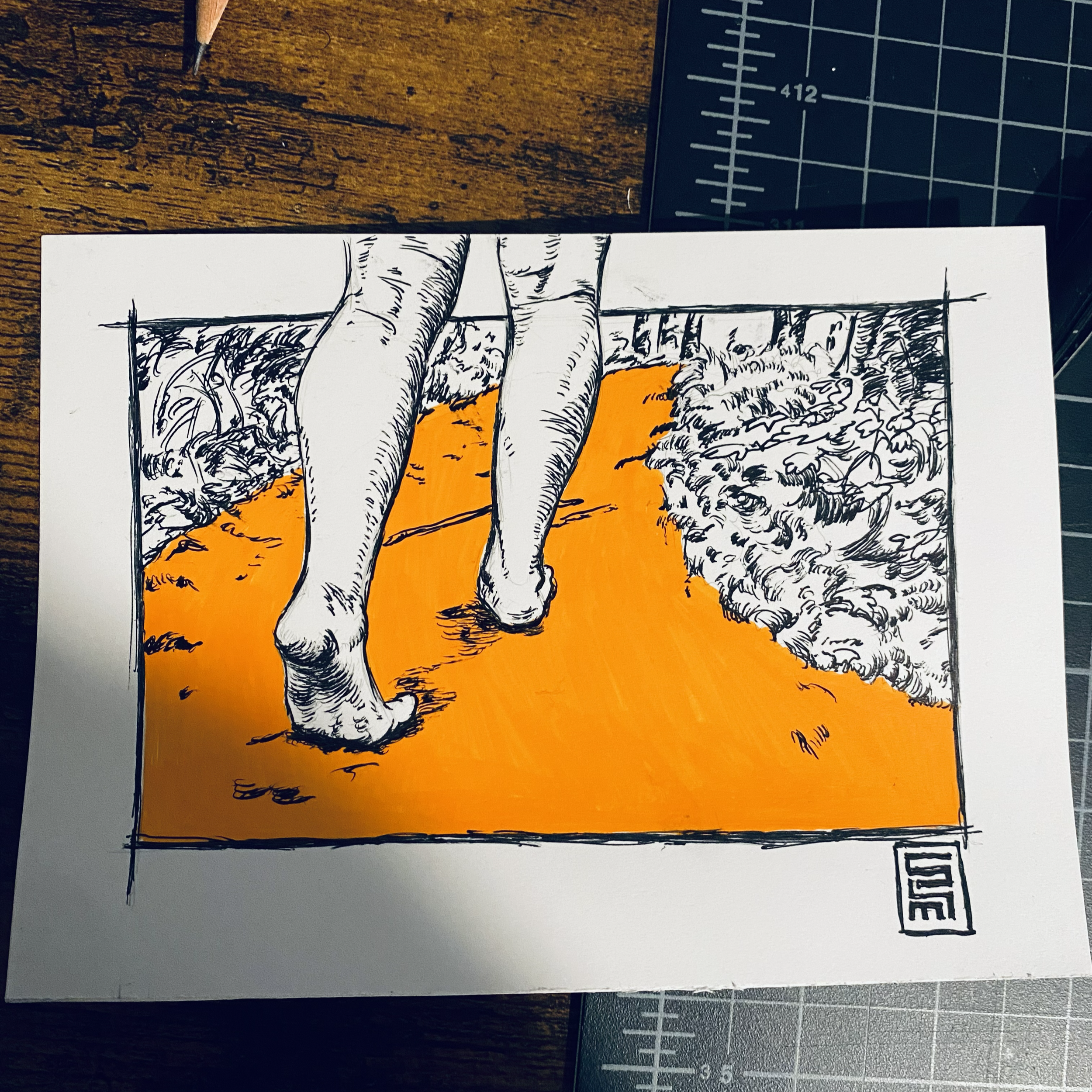 Journey
Paint marker, pen and graphite on drawing paper, 2026