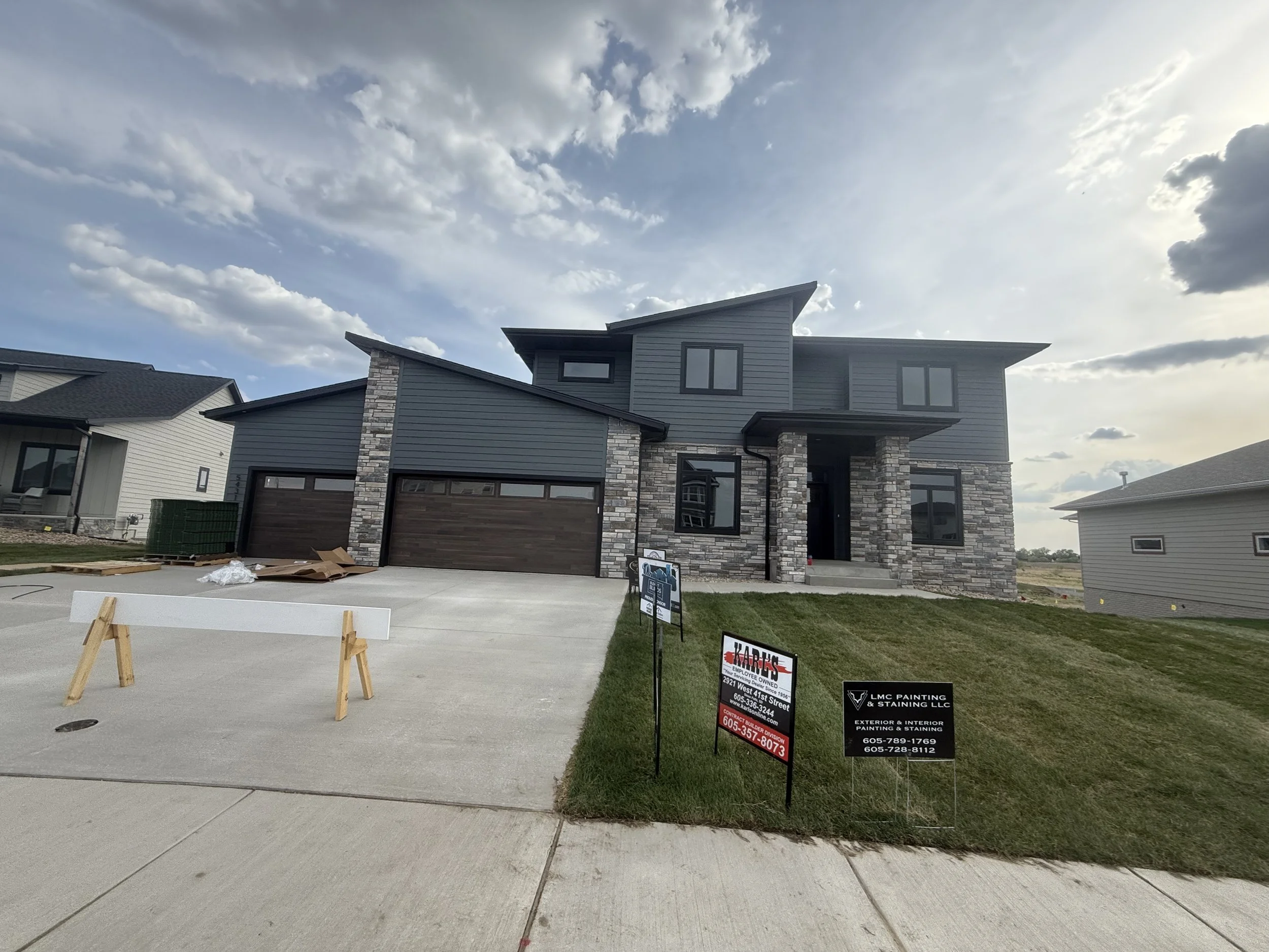 Exterior of a home with signs