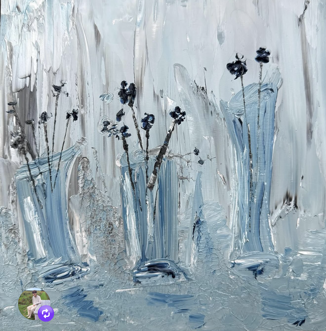 Ice Ice Daisy · 8 x 8 · Oil on Wood