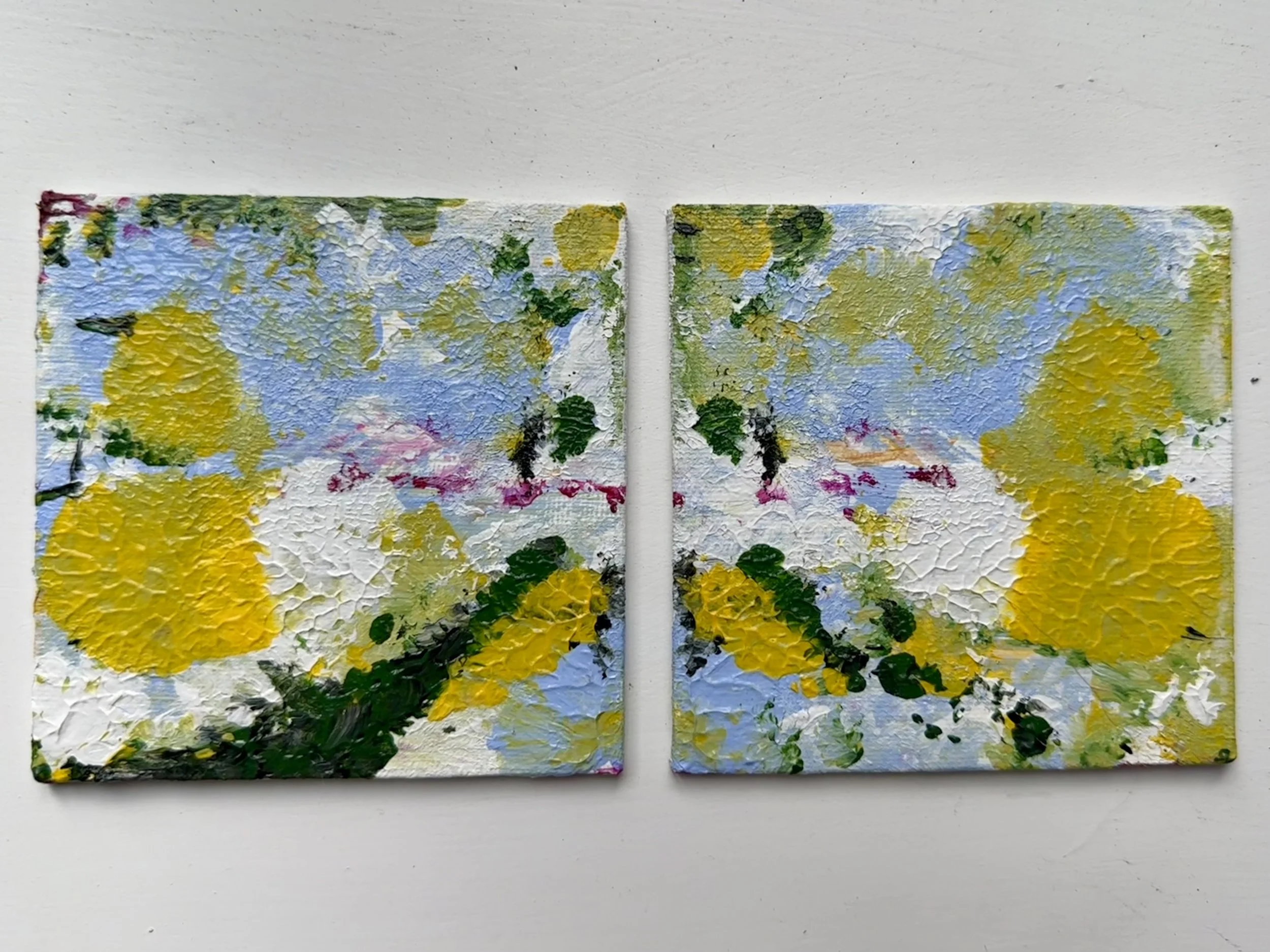 Amalfi Coasters · 4 x 4 · Acrylic on Canvas Board