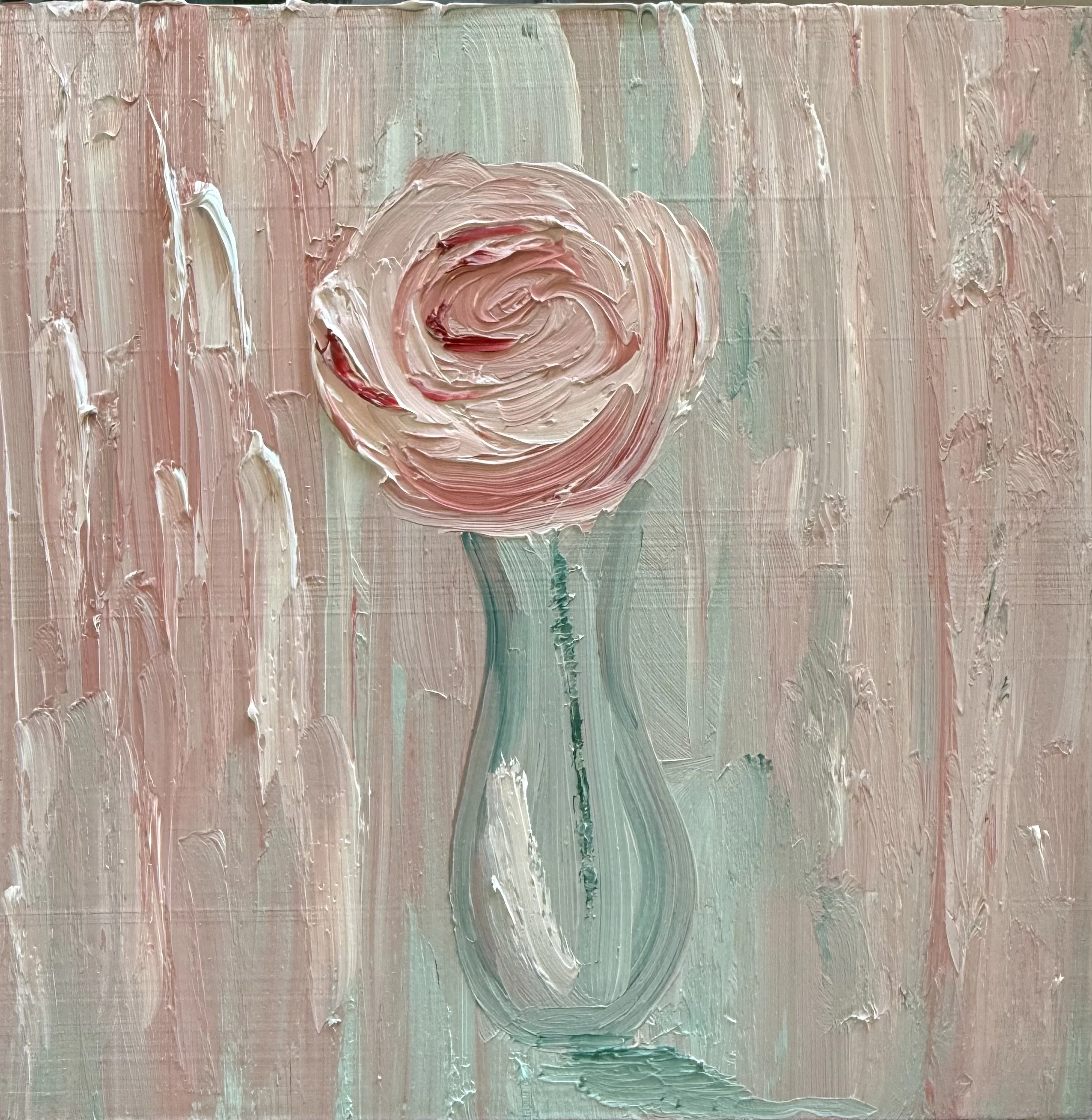 Flower for Mom · 8 x 8 · Oil on Wood