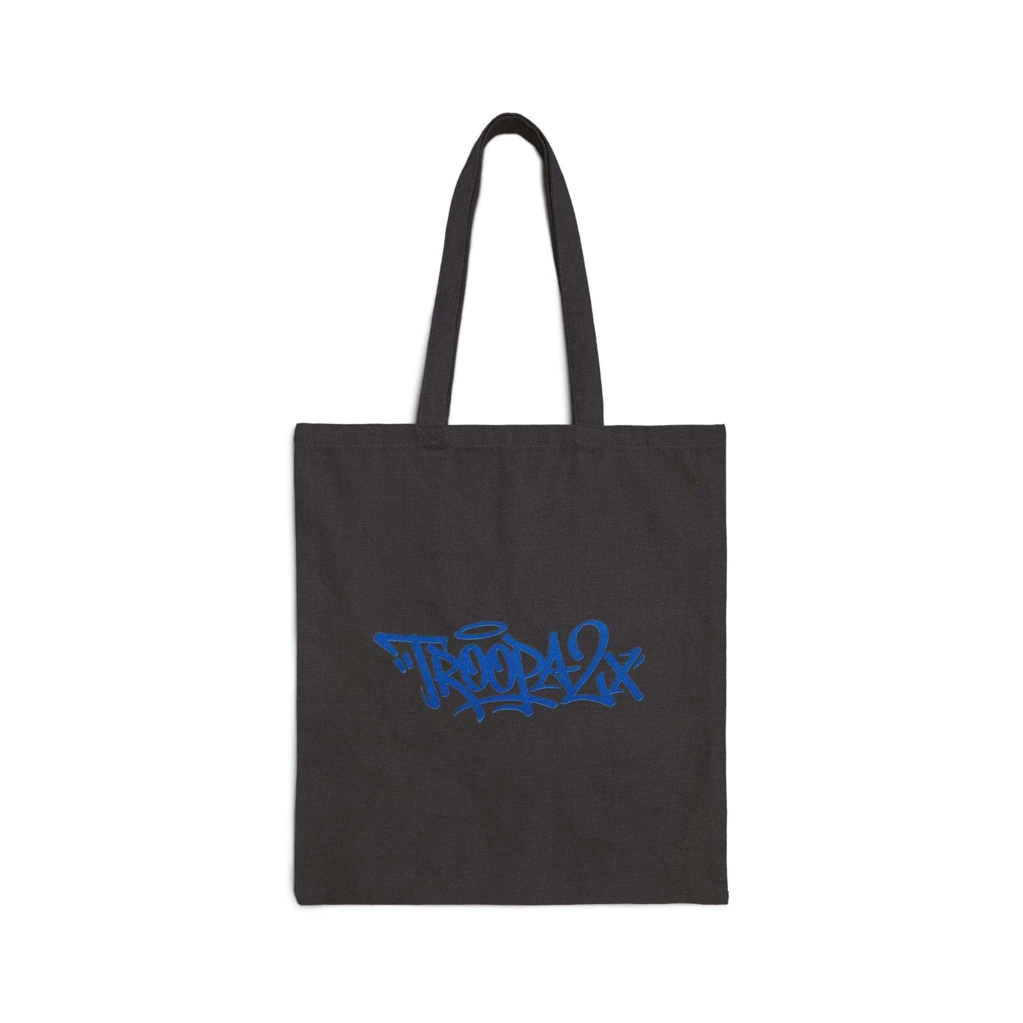 Graffiti Logo Cotton Tote Bag - 'Troopax' Street Art Canvas Shopper