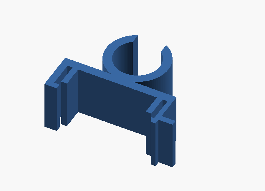 DIN35 Snap-On Cable Holder — Design preview. Tell us your cable diameter and mounting requirements when requesting a custom print.