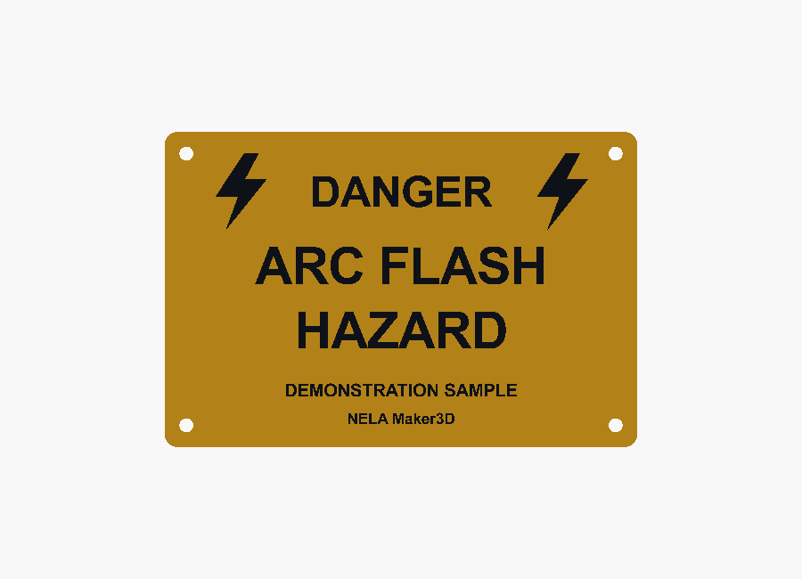 Arc Flash Hazard Sign, 4 × 6 inches — Demonstration sample and design preview. Request customized wording for your project.