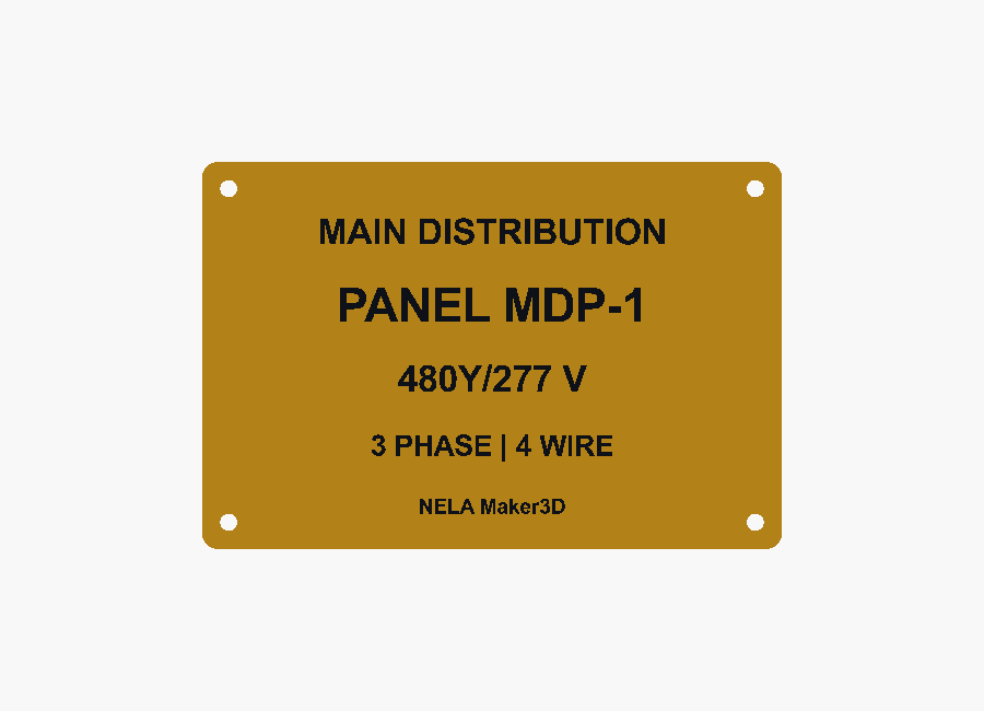 Panel Tag, 4 × 6 inches — Design preview. Request a custom distribution-panel tag with your equipment details.