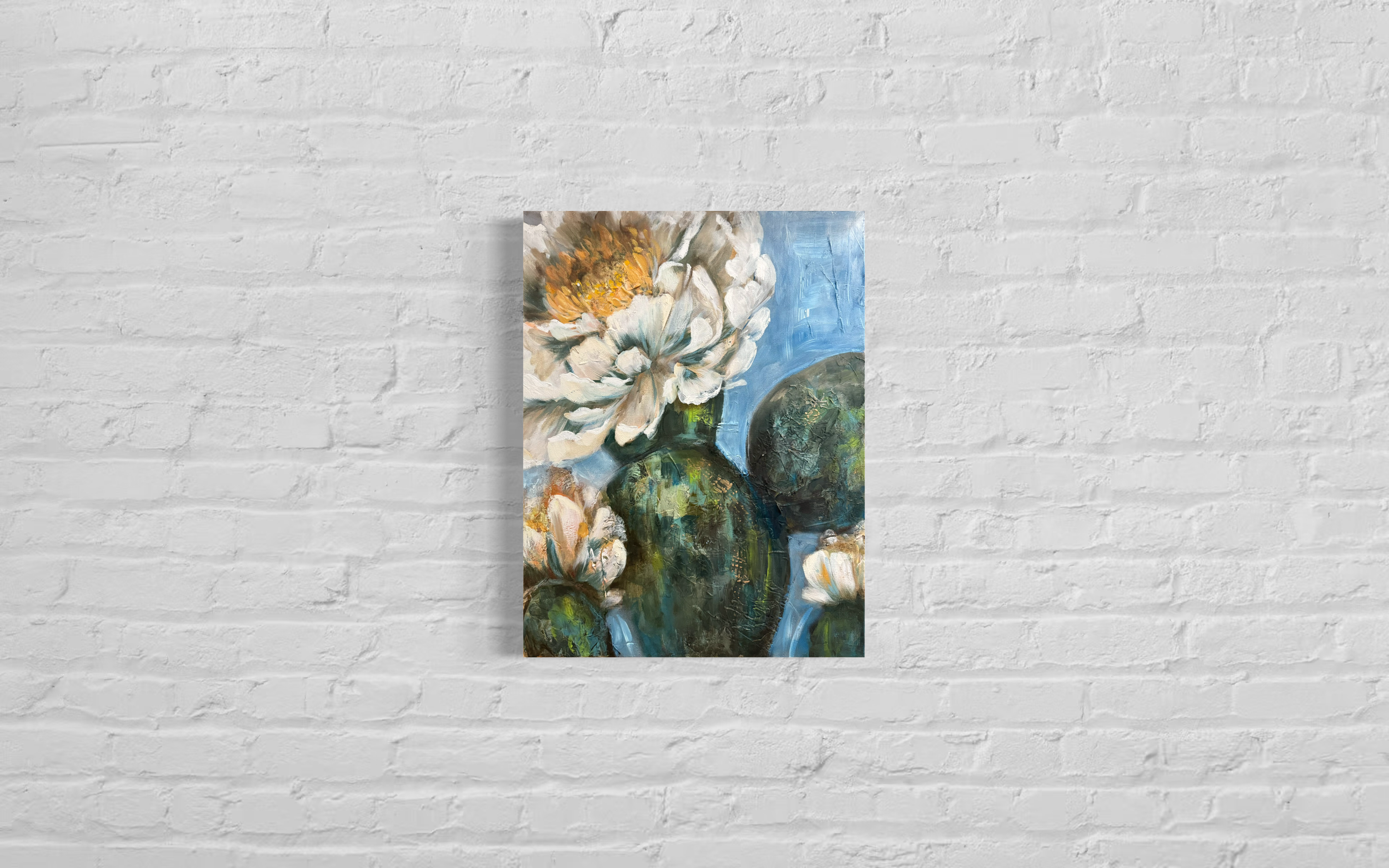 Desert Radiance — 16 x 20 in. Original Mixed Media on Canvas, Framed