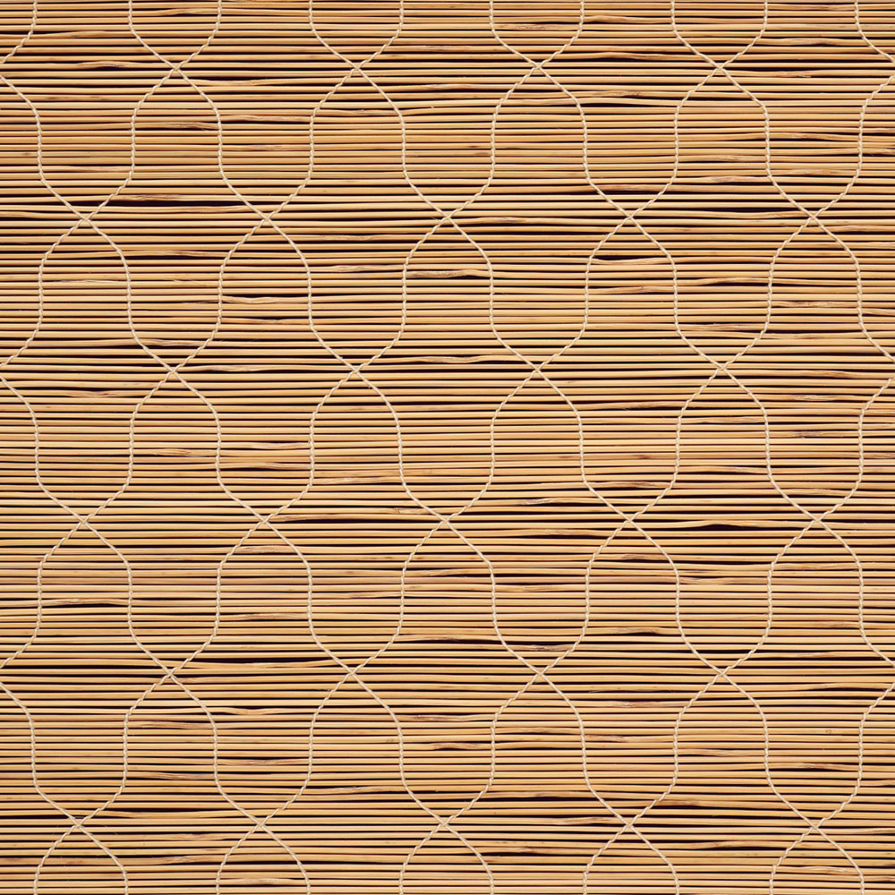 Close-up of a bamboo mat with a wire mesh overlay.