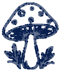 Solid navy blue background mushroom therapy counseling dbt CBT somatic EMDR women's issues parental burnout abandonment crisis