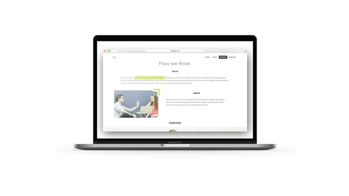 Agency website laptop mockup