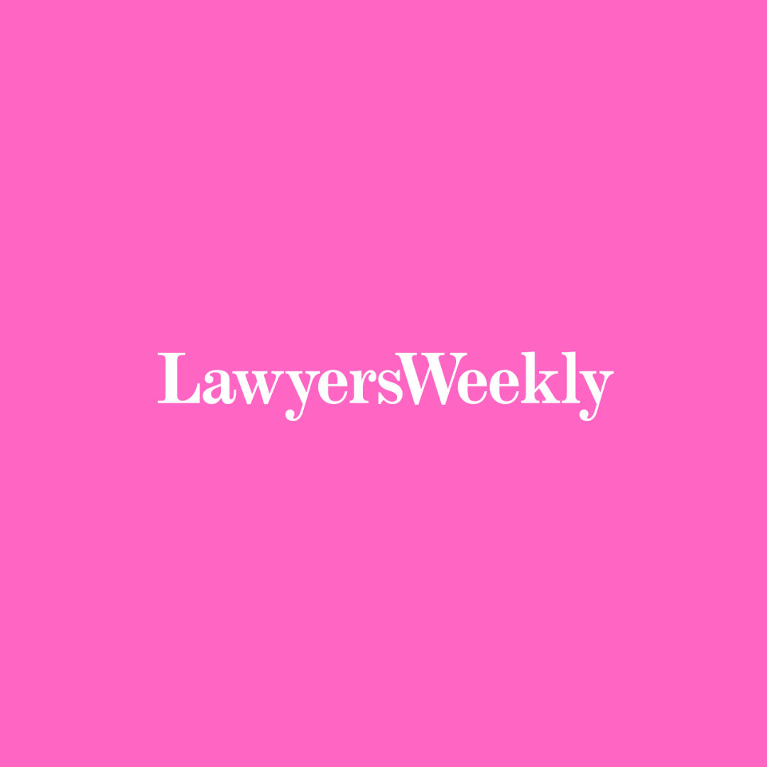 Pink background with white text that reads "LawyersWeekly".  Leadership keynote speaker motivational speaker burnout recovery Rachael Karlyl