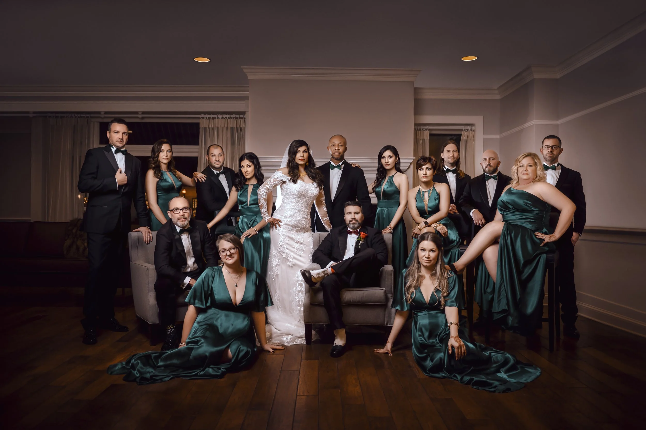 Wedding party portrait photographed by Brodie Ledford Studios