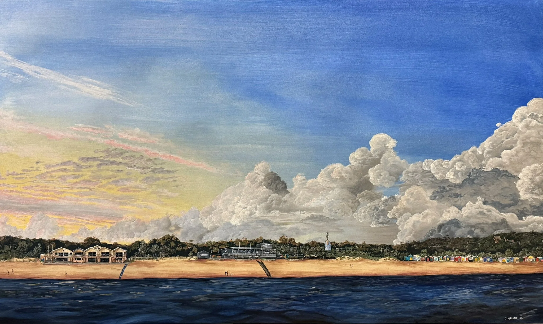 Sunrise Over Mount Martha Beach 90x150cm Glicee Print Artwork by Jeff Malone