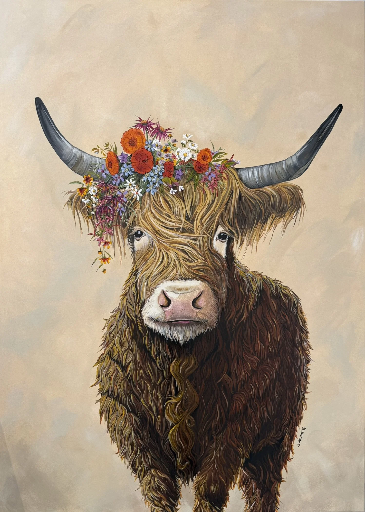 'Ferdi the Bull' Signed 100x150cm Giclée Art Print by Jeff Malone