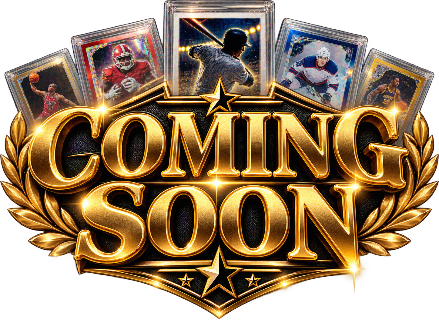 Coming Soon graphic for an upcoming vintage sports card collection auction.
