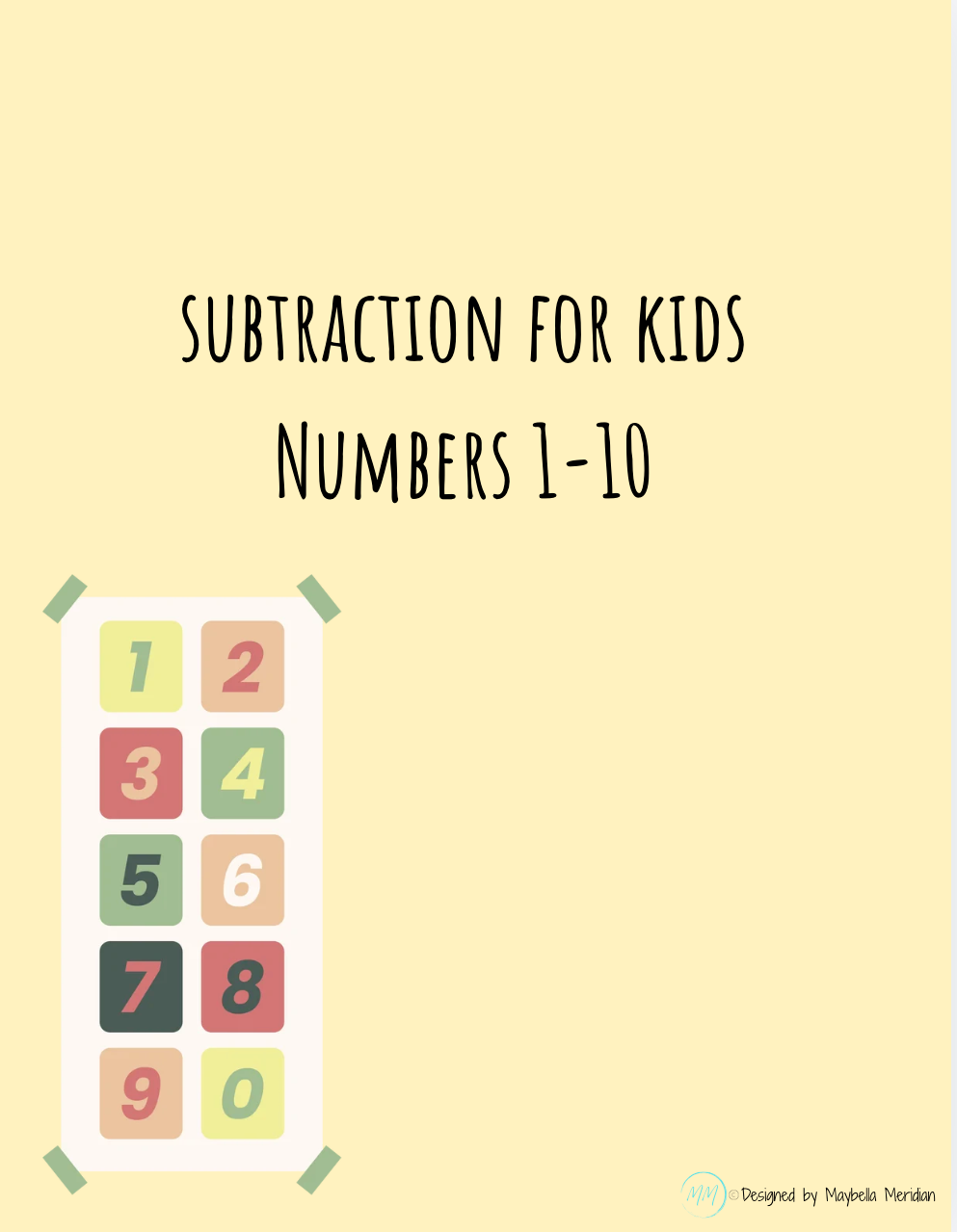 Subtraction for kids - Numbers 1-10