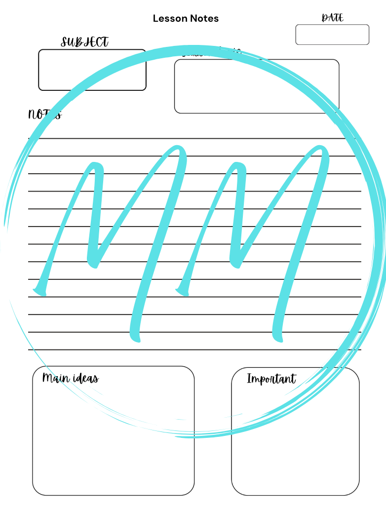 Simple lesson notes template