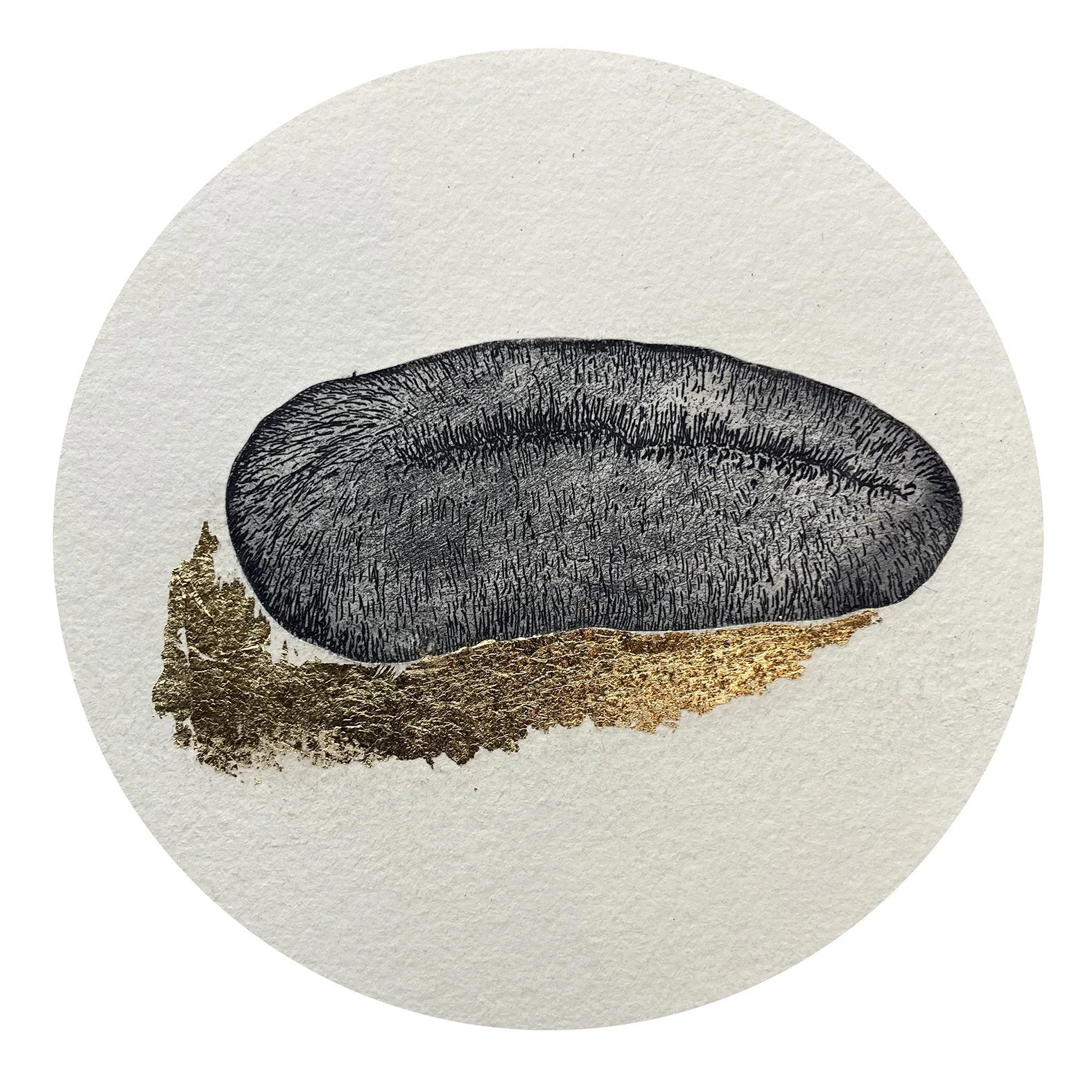 Slip of the Tounge A
Etching, gold leaf
Status: Stoneman Press, Patea 