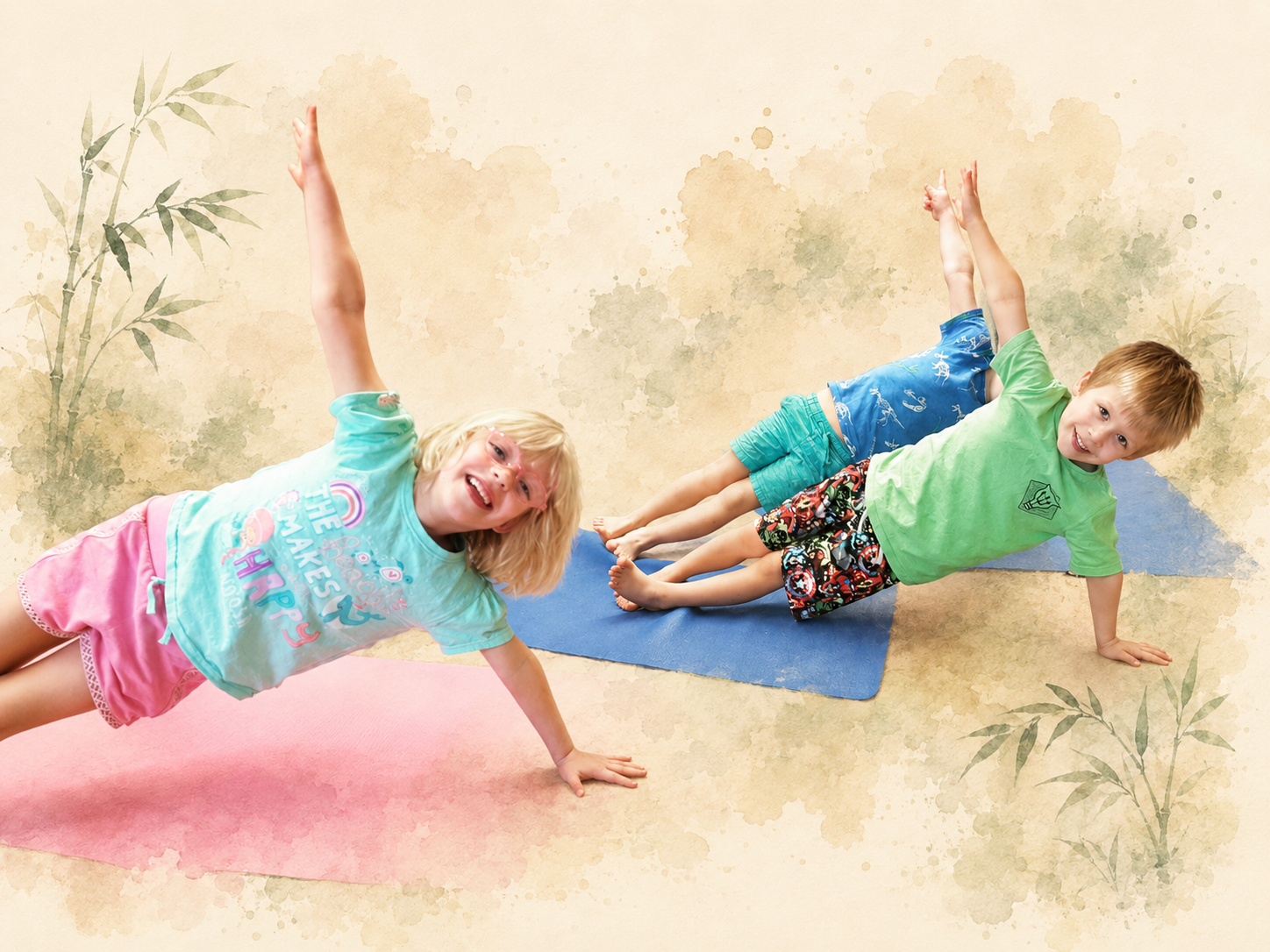 Children practising yoga and Tai Chi movement with ZenYogis