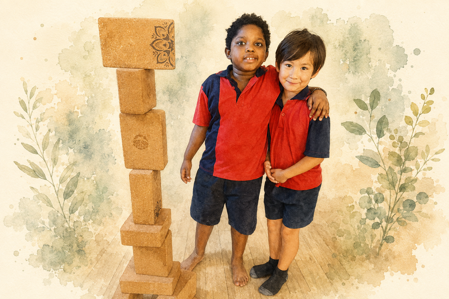 Two children together at the ZenYogis Alexandria Park Community School dojo