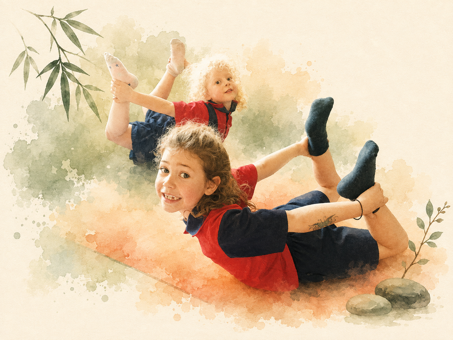 Children practising playful movement and learning to care for body, mind and heart