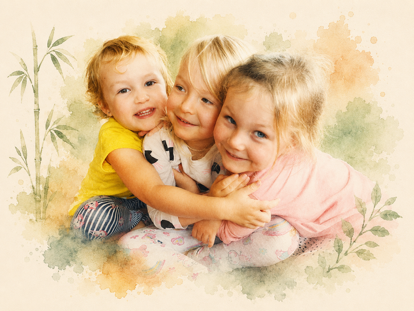 Young children learning to share, help and work together