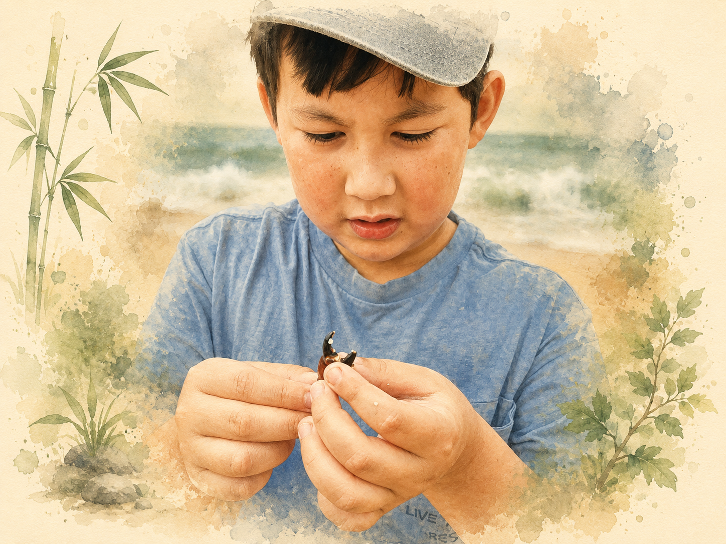 Child observing nature during a ZenYogis outdoor activity