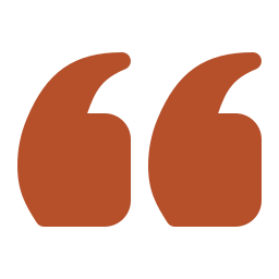 Stylized brown quotation marks on a black background.