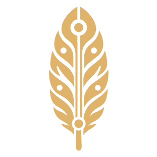 Gold decorative feather design