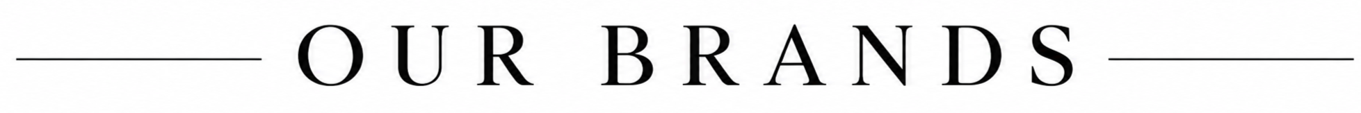 Text that reads "OUR BRANDS" with horizontal lines on each side.