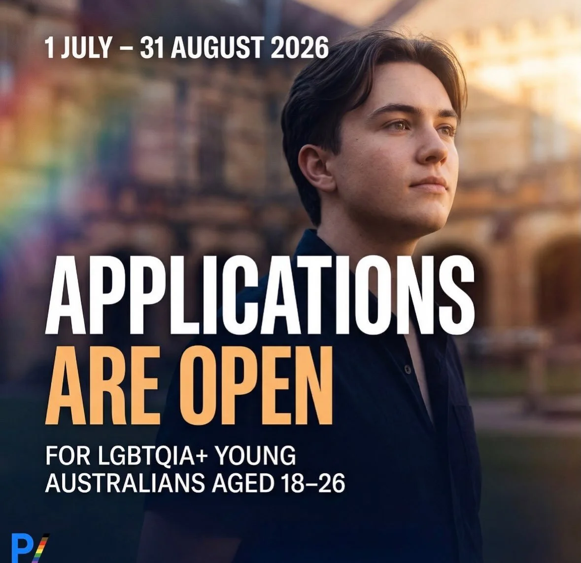 Are you LGBTQIA+, an Australian citizen or permanent resident aged 18-26 and studying full time or planning to study in 2027? If you are struggling to cover the costs of education, apply now for a 2027 Pinnacle Foundation scholarship. @pinnaclefounda