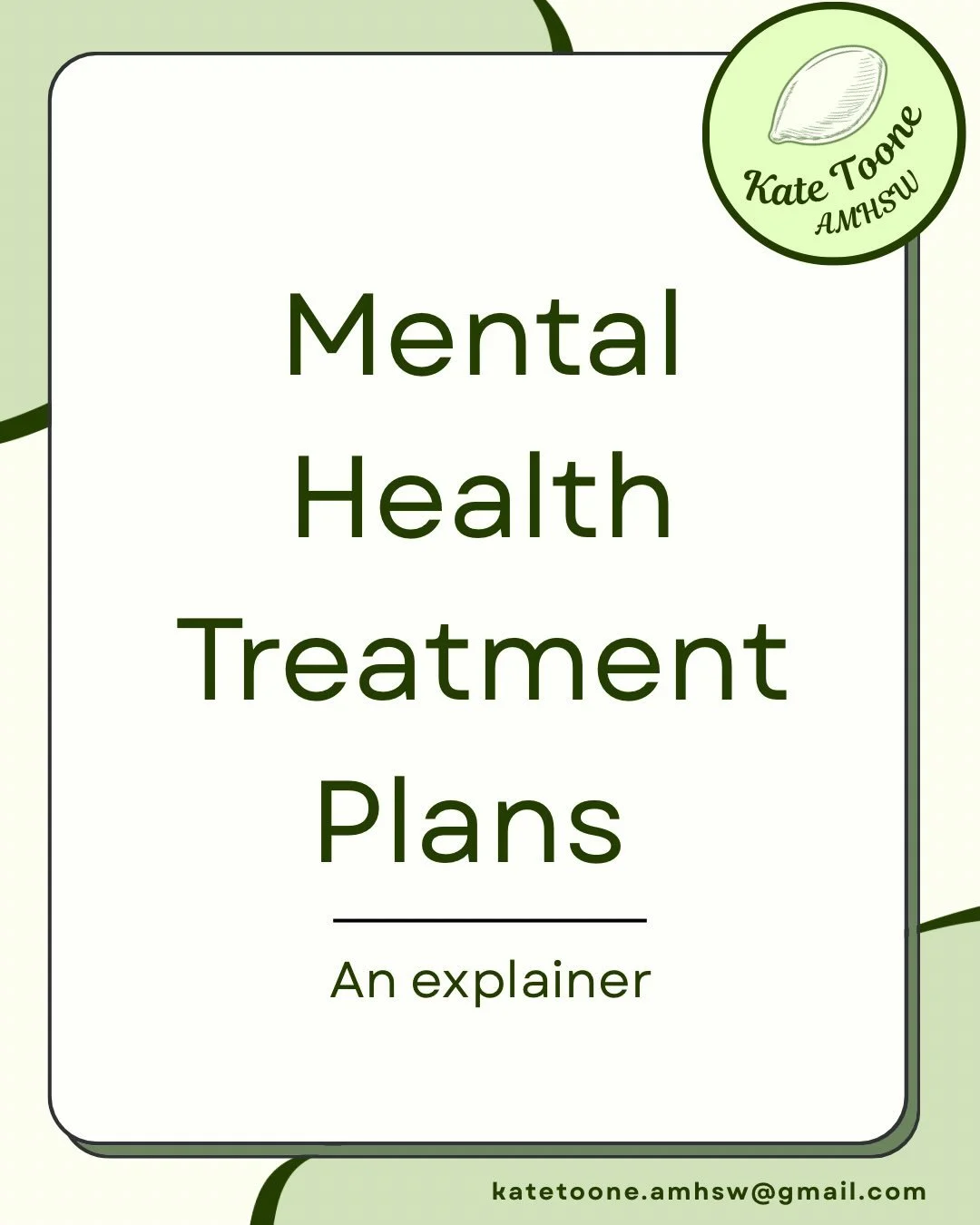 Text reads: Mental Health Treatment Plans, An explainer (continued across slides) 

A Mental Health Treatment Plan (MHTP) is a document created by your GP in consultation with you that details a mental health diagnosis or a suspected mental illness.
