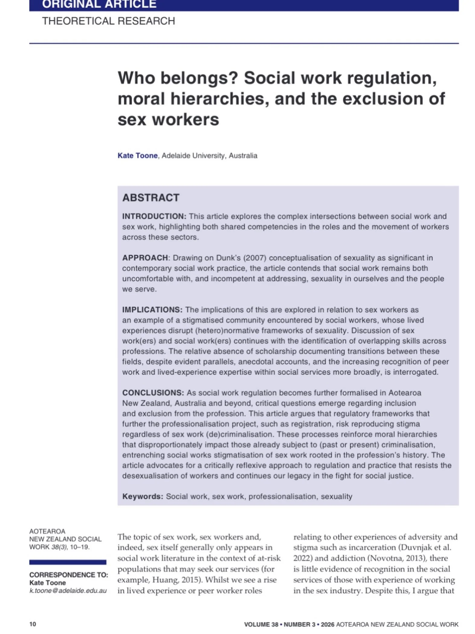 This one&rsquo;s personal. And political. Shoutout to all my SWing SWs, I see you 💕 
Link to open access download in bio.