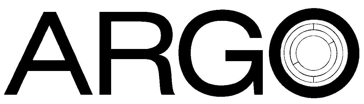 The word 'ARGO' in black capital letters with concentric circles inside the letter 'O' on a bright background.