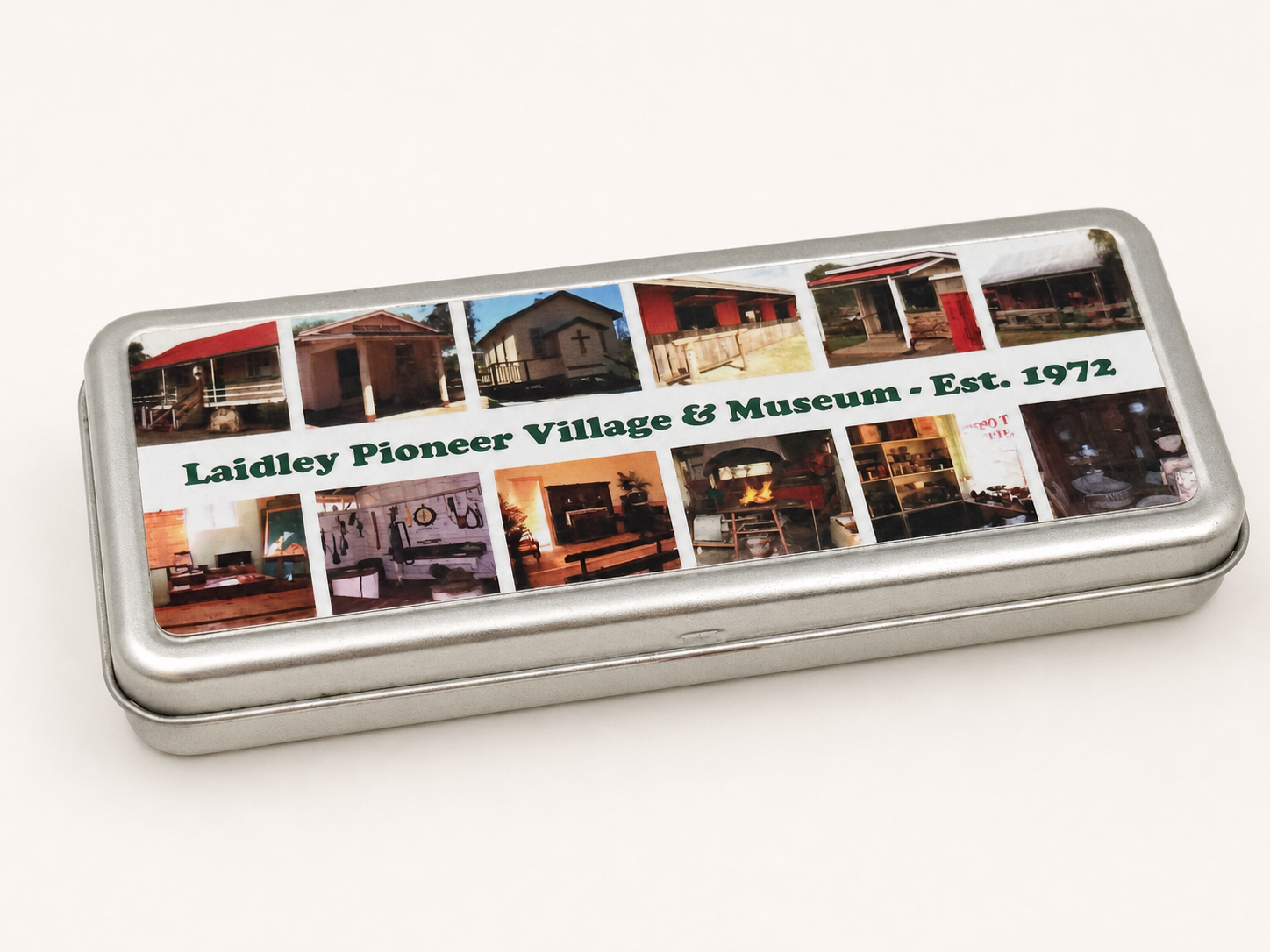 Village pencil case tin