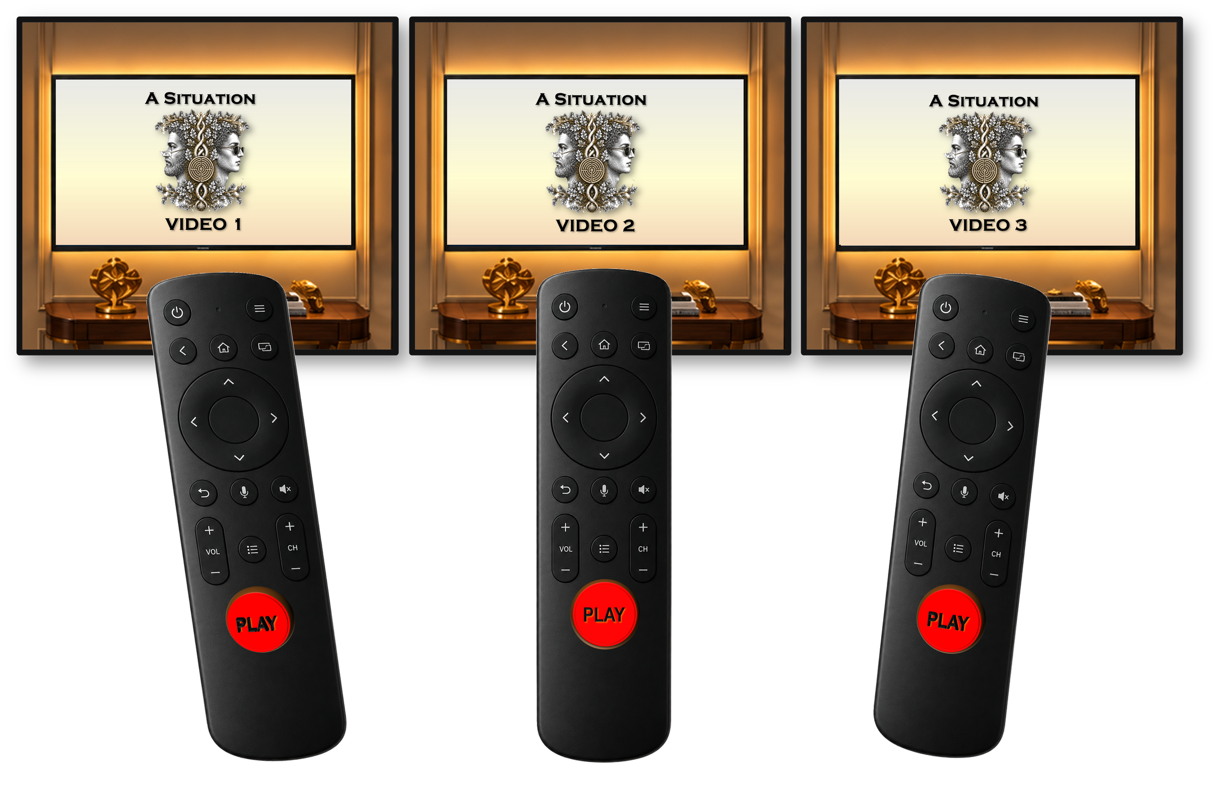 Three TV remotes