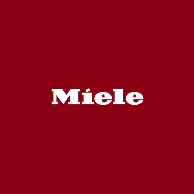 Red background with the white text 'Miele' in the center.