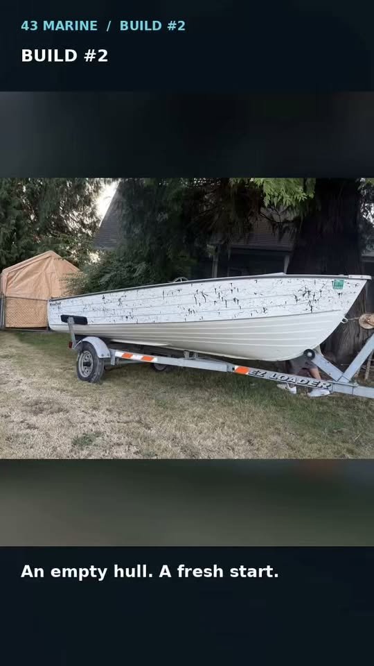 Build 2: an empty aluminum hull at the start of the restoration