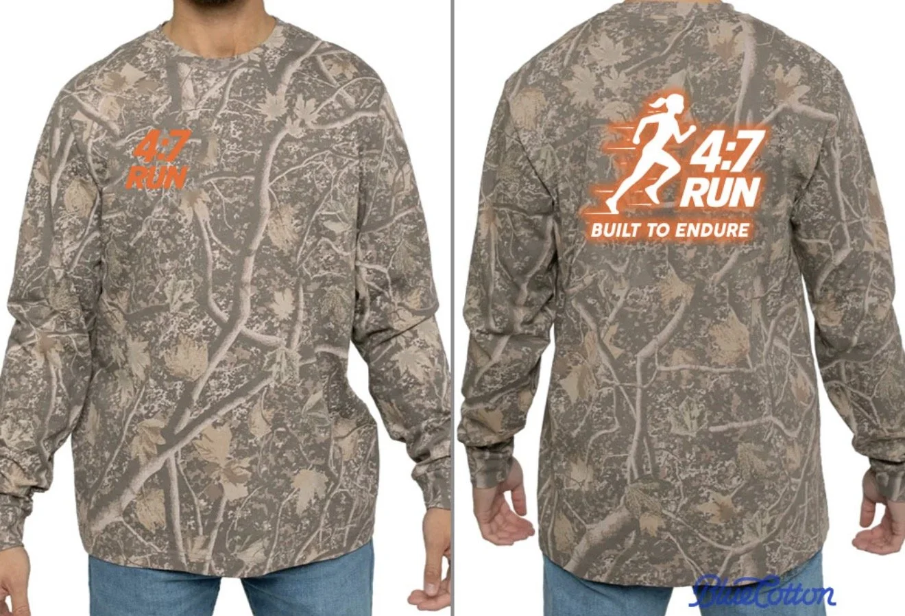 4:7 Run Logo Oversized Camo Long Sleeve